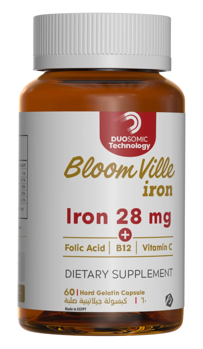 Bloom Ville Iron 28 mg + Folic Acid + B12 + Vitamin C • 30 capsules