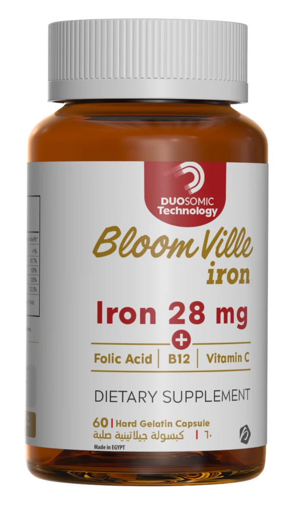 Bloom Ville Iron 28 mg + Folic Acid + B12 + Vitamin C • 30 capsules