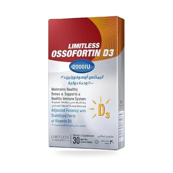 Limitless Ossofortin D3 2000 IU • 30 tablets