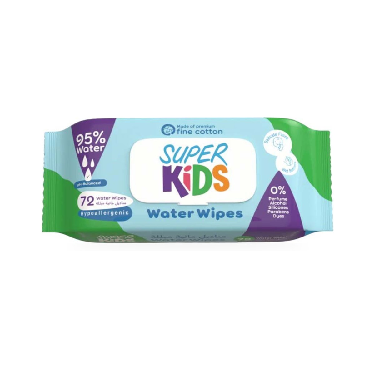 Super Kids Wet Wipes 95% Water